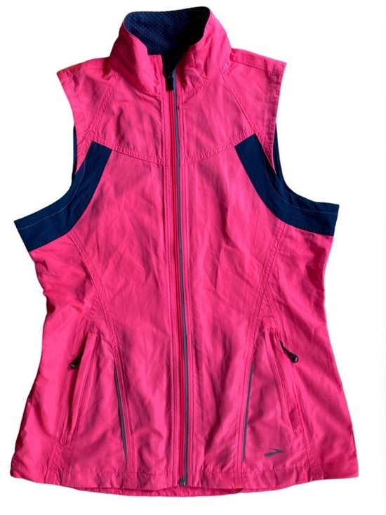 Brooks Jackets & Blazers - Brooks Women's Nightlife Essential Run Vest Bright Pink/ Anthracite Small EUC